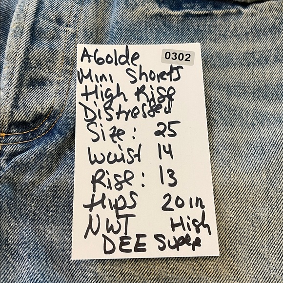 AGOLDE Dee Super High Rise Denim Shorts Ricochet Medium Wash Size 25 NWT - Picture 15 of 15